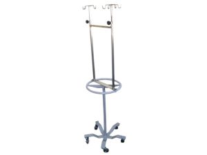 Porta suero doble con aro porta equipos
